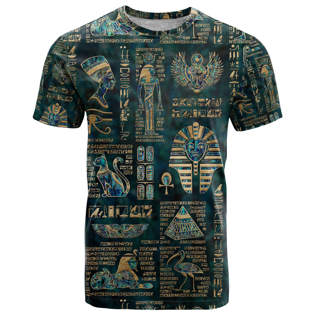 Egyptian Hieroglyphs And Deities T-Shirt Graphic Tee