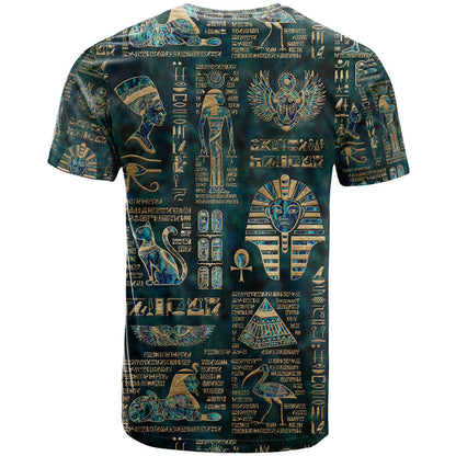 Egyptian Hieroglyphs And Deities T-Shirt Graphic Tee