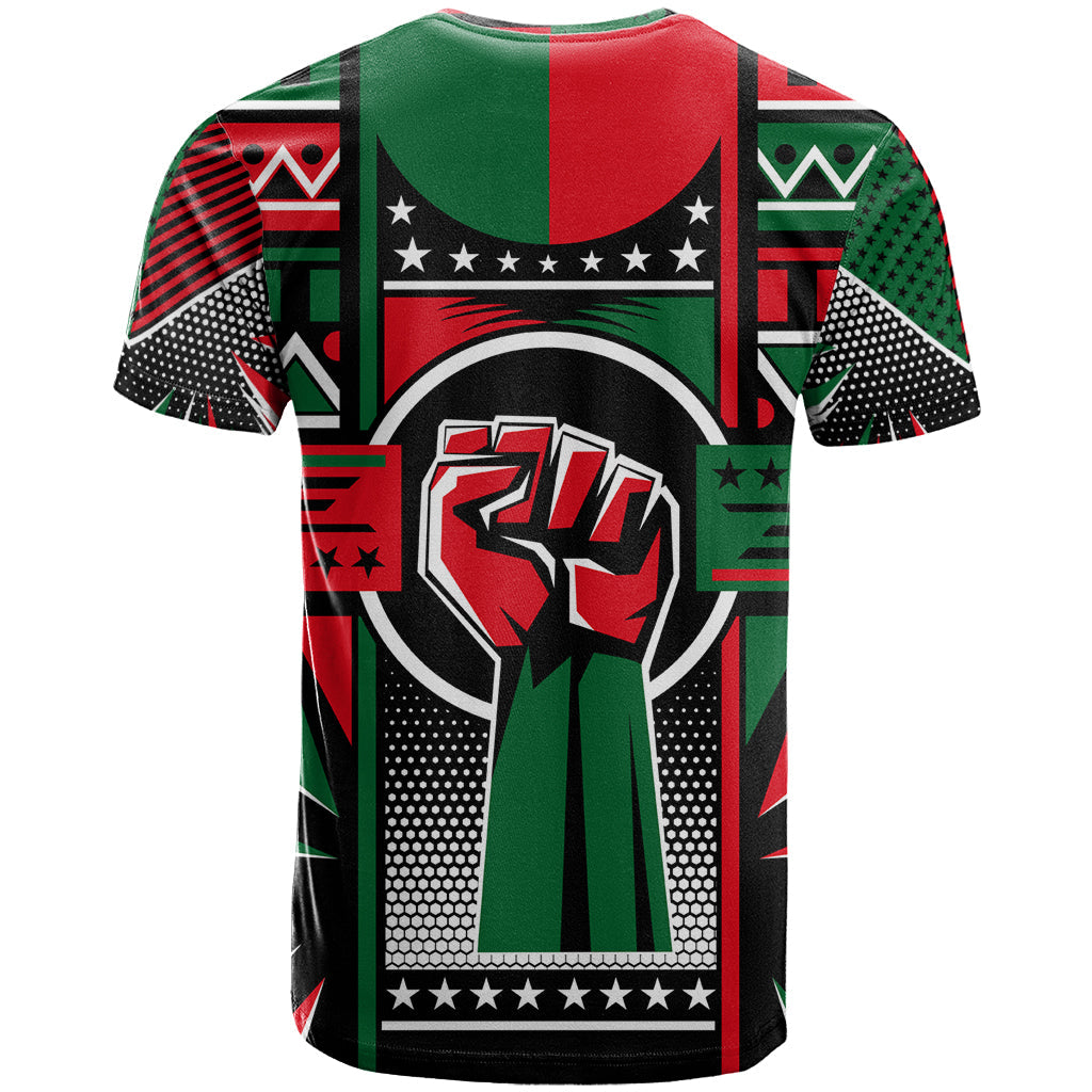 Power Fist And Patterns In Pan African T-Shirt Graphic Tee
