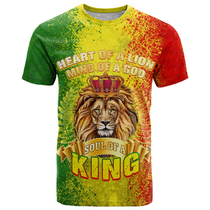 King's African Spirit T-Shirt Heart of A Lion Graphic Tee