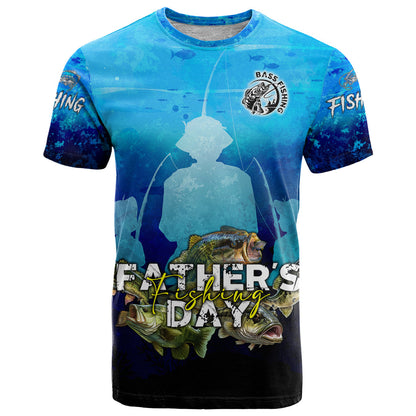 Personalized Father's Day Bass Fishing T-Shirt Son and Daughter Graphic Tee