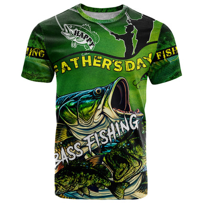 Father's Day Bass Fishing T-Shirt Best Dad Ever Graphic Tee
