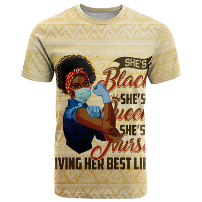 Afro Nurses T-Shirt Black Queen African Graphic Tee