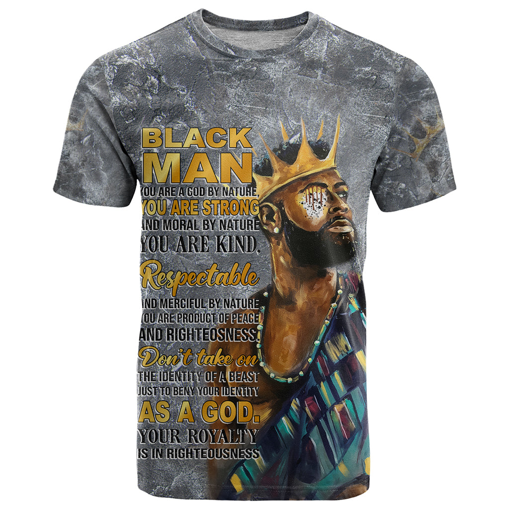 Black Man Africa T-Shirt Naturally King Graphic Tee