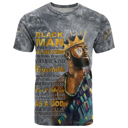 Black Man Africa T-Shirt Naturally King Graphic Tee
