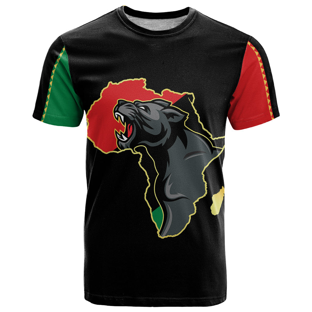 Powerful Panther Africa T-Shirt Map Africa Graphic Tee