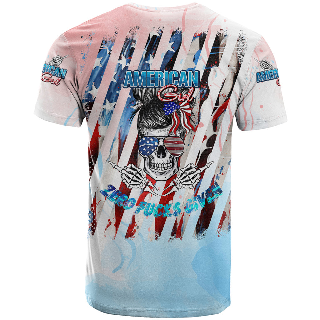 Skull Girl T-Shirt Never Fck Given Graphic Tee
