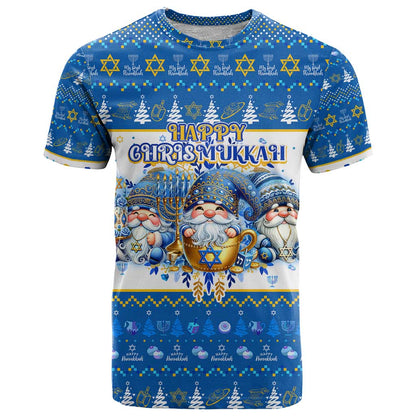Happy Chrismukkah T-Shirt Gnome Funny Hanukkah Christmas Mashup Graphic Tee