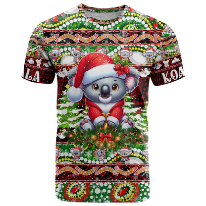 Koala Christmas T-Shirt Australia Aboriginal Cute Santa Koalas Graphic Tee