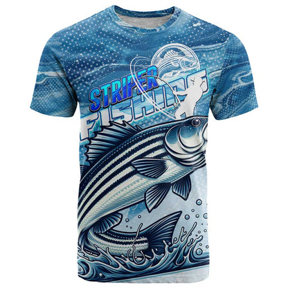 Striper Fishing T-Shirt Striped Bass Angler Graphic Tee