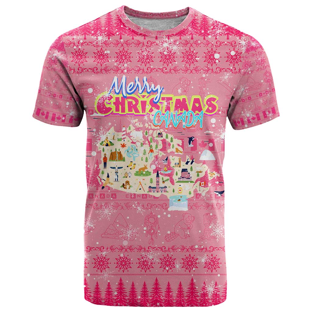 Merry Christmas Canada T-Shirt Xmas Travel Map Graphic Tee
