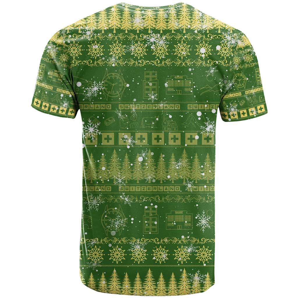 Merry Christmas Switzerland T-Shirt Xmas Travel Map Graphic Tee