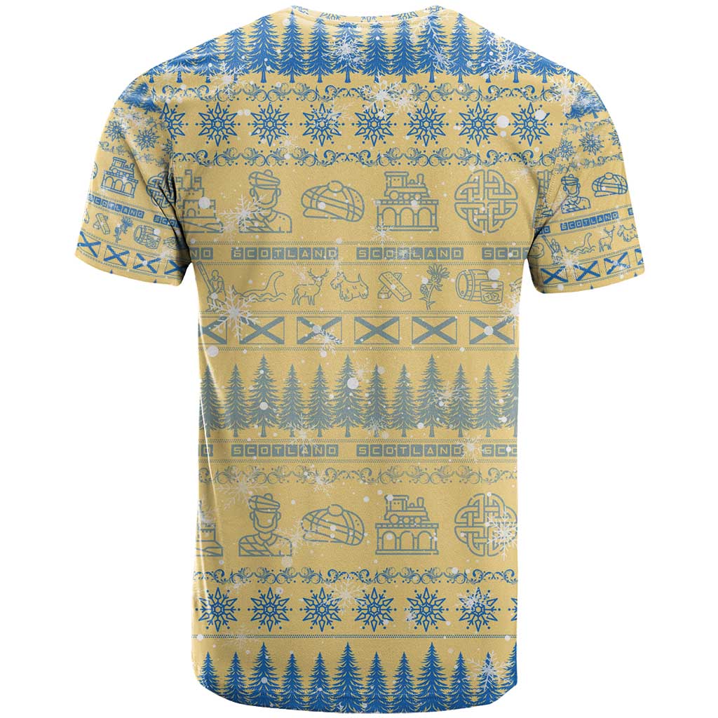 Merry Christmas Scotland T-Shirt Xmas Travel Map Graphic Tee