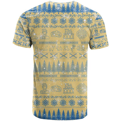 Merry Christmas Scotland T-Shirt Xmas Travel Map Graphic Tee