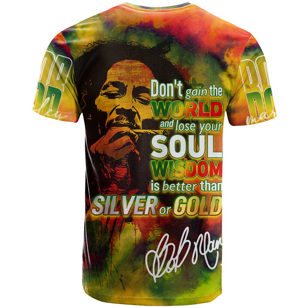 The Legend of Reggae T-Shirt Bob One Love Colorful Art Graphic Tee