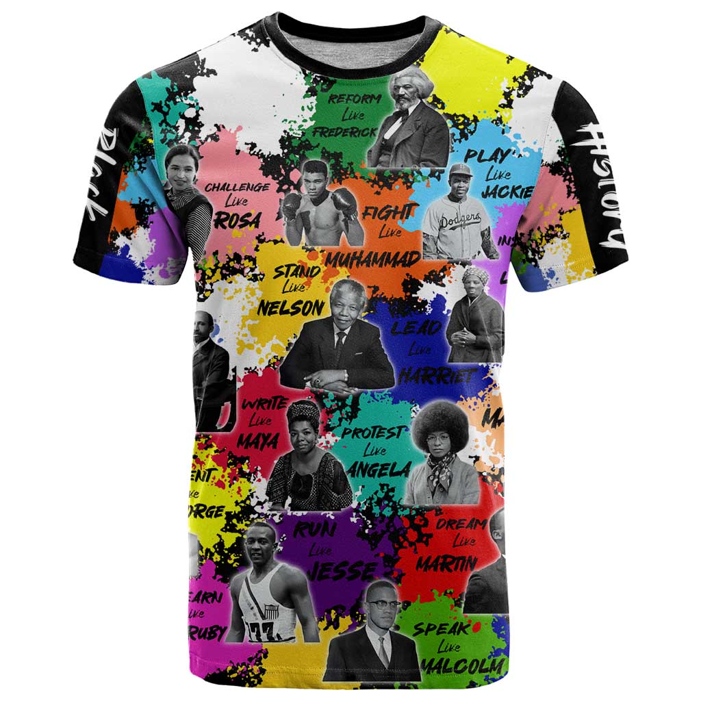 Black History Month T-Shirt African American Paint Splashes Graphic Tee