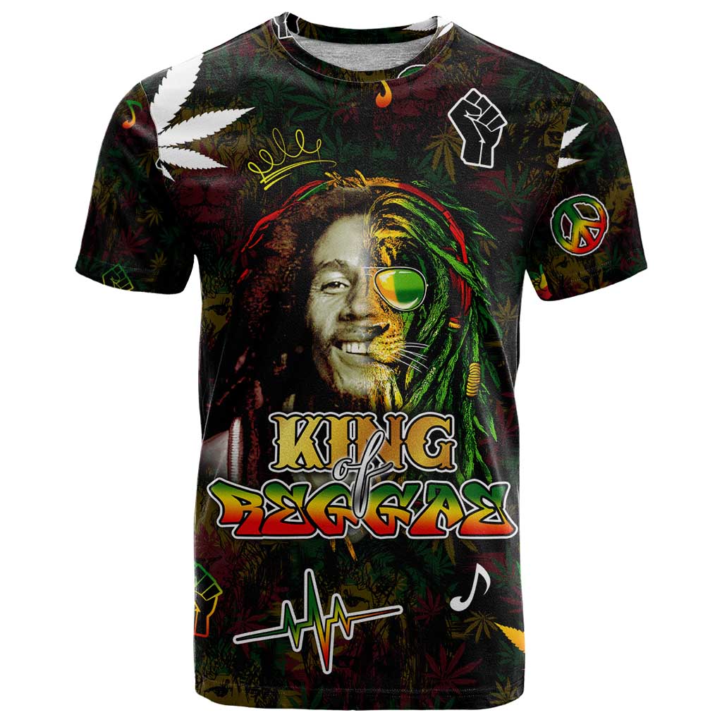 King Of Reggae T-Shirt Legend Bob Peace and Love Graphic Tee
