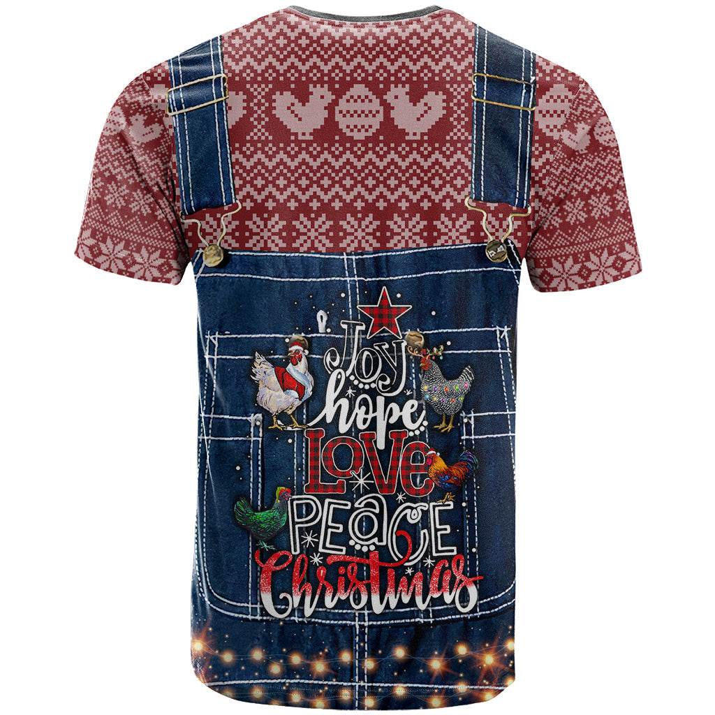 Merry Clucking Christmas T-Shirt Chicken Santa Hat Graphic Tee