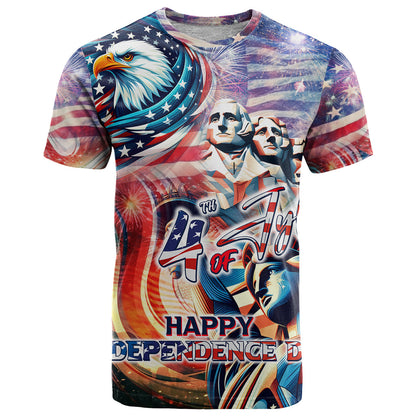 Personalized American Independence Day T-Shirt 4th of July Statue of Liberty Graphic Tee