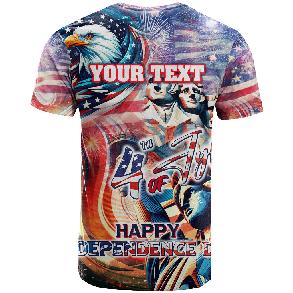 Personalized American Independence Day T-Shirt 4th of July Statue of Liberty Graphic Tee