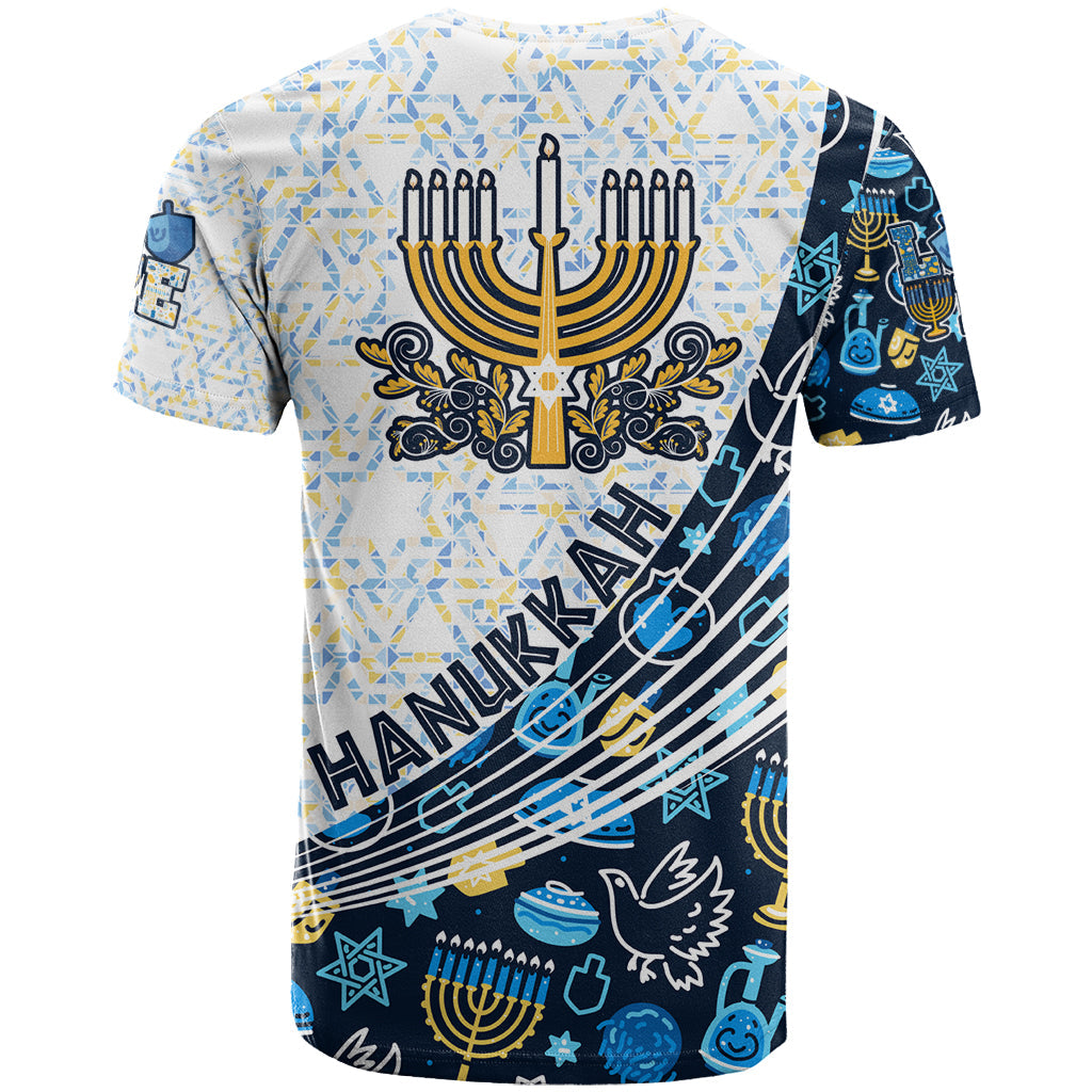 Happy Hanukkah T-Shirt Menorah and Dreidel Graphic Tee