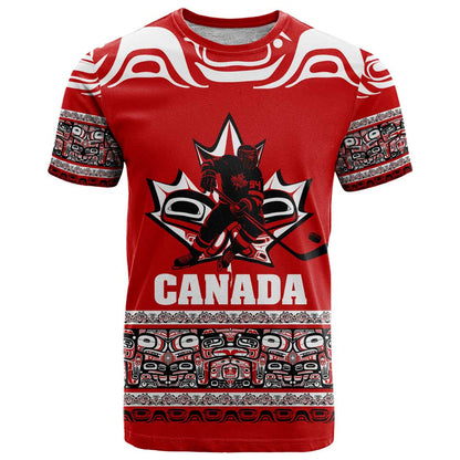 Haida Hockey Canada T-Shirt Maple Leaf Graphic Tee
