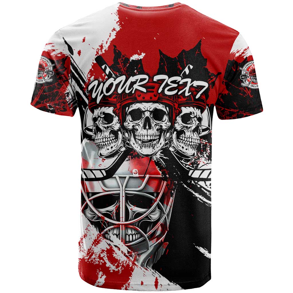 Canada Hockey Skull Life and Death T-Shirt Graphic Tee