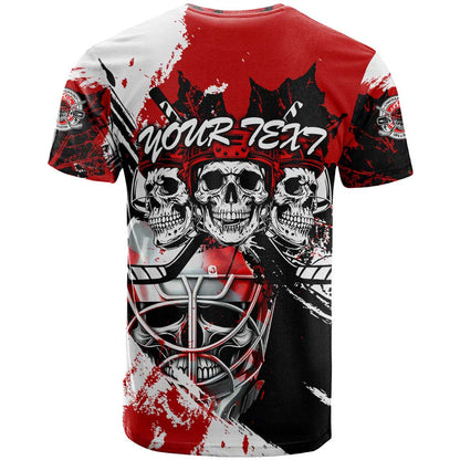 Canada Hockey Skull Life and Death T-Shirt Graphic Tee