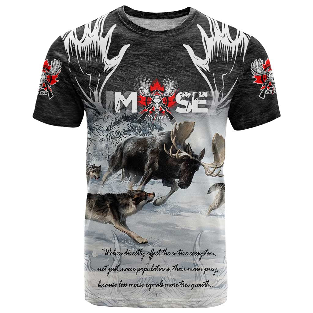 The Wolves Hunting Moose T-Shirt Graphic Tee