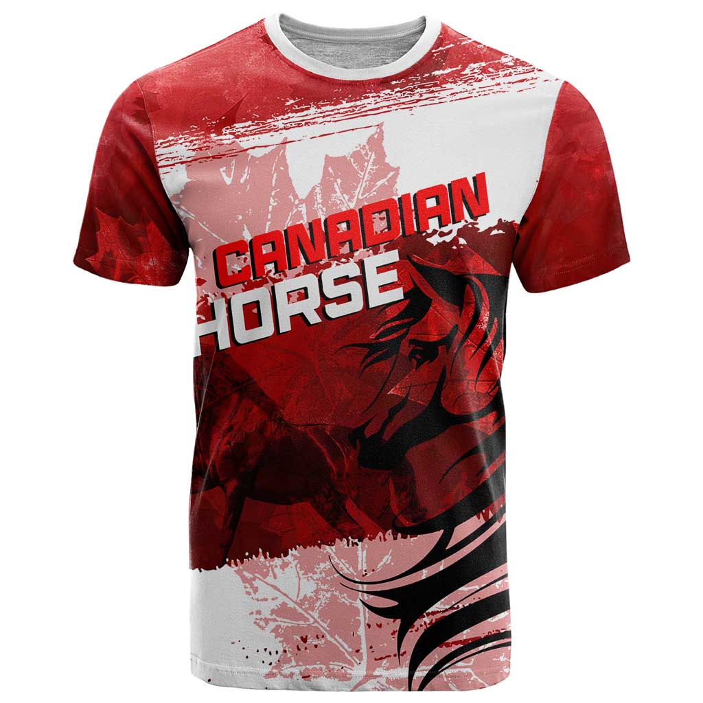 Personalized Canadian Horse T-Shirt Canada Maple Leaf Graphic Tee
