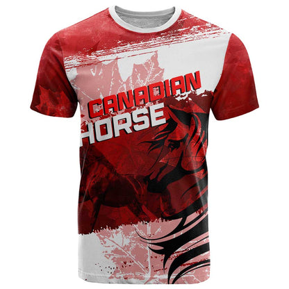 Personalized Canadian Horse T-Shirt Canada Maple Leaf Graphic Tee