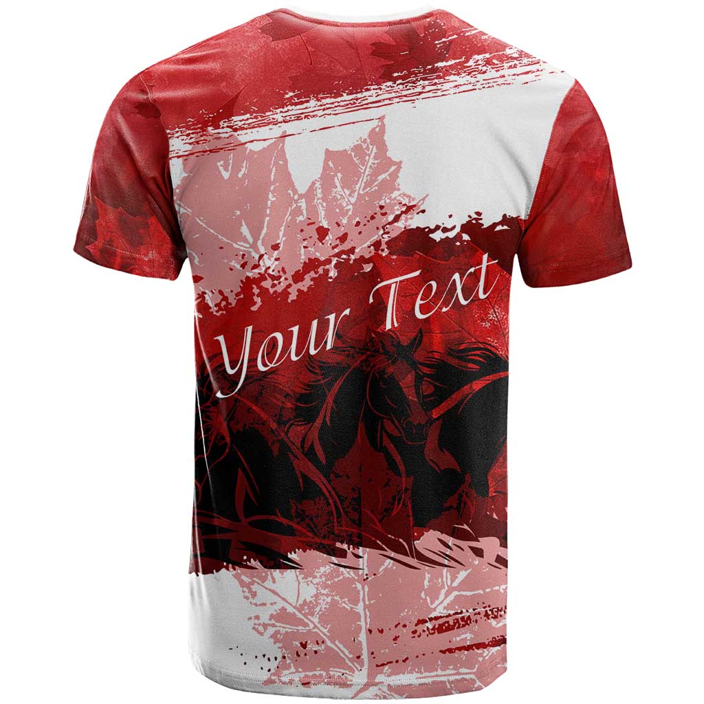 Personalized Canadian Horse T-Shirt Canada Maple Leaf Graphic Tee