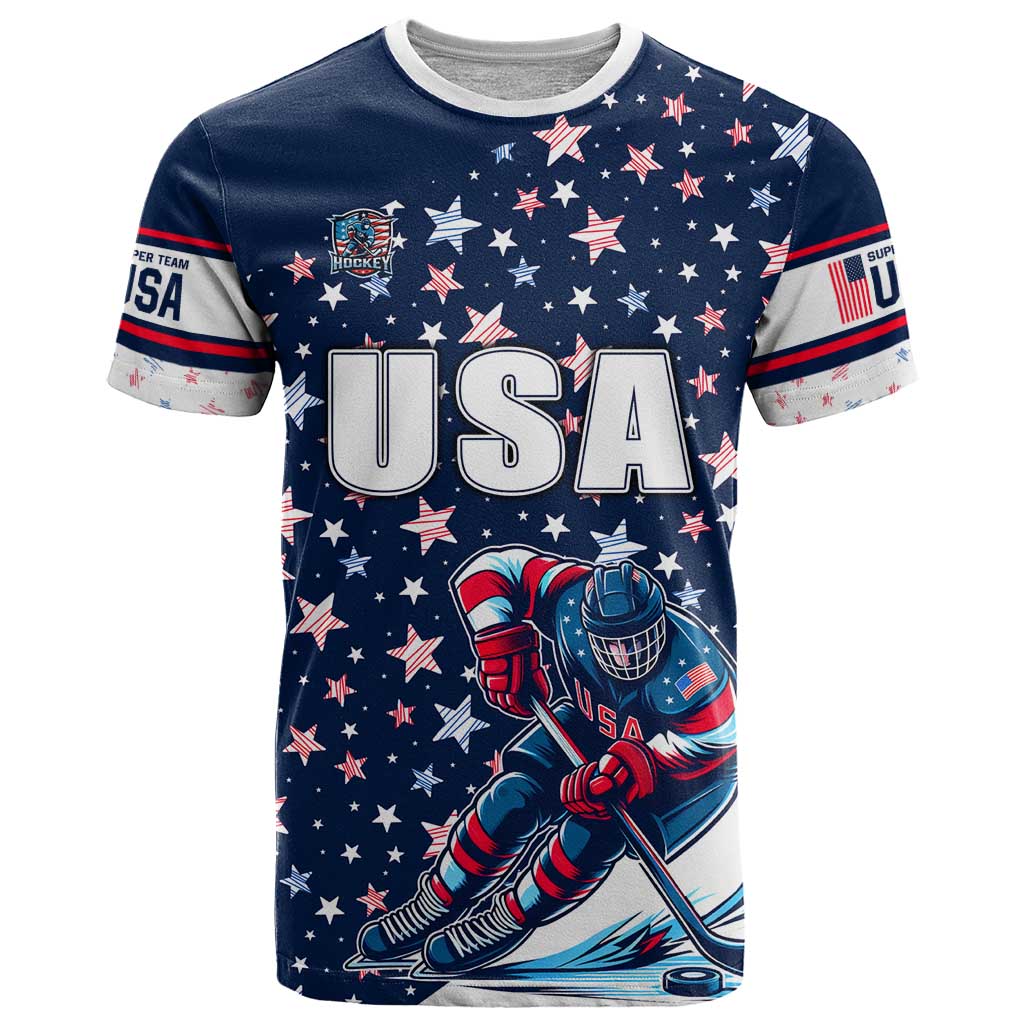 USA Ice Hockey T-Shirt Summer Paris 2024 Graphic Tee