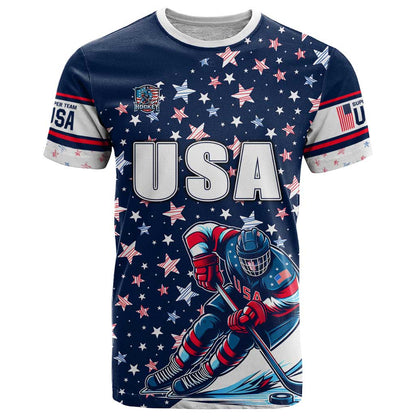 USA Ice Hockey T-Shirt Summer Paris 2024 Graphic Tee