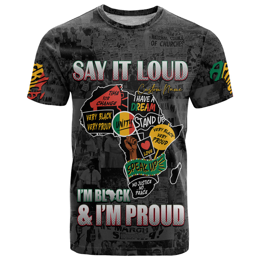 Personalized I'm Black and I'm Proud African T-Shirt Graphic Tee