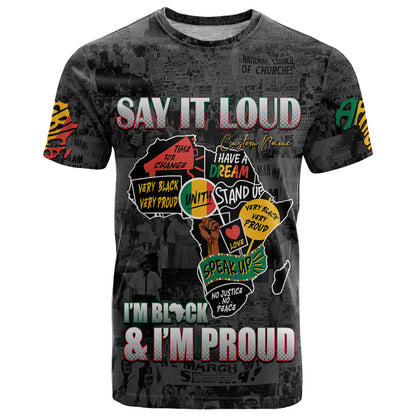 Personalized I'm Black and I'm Proud African T-Shirt Graphic Tee