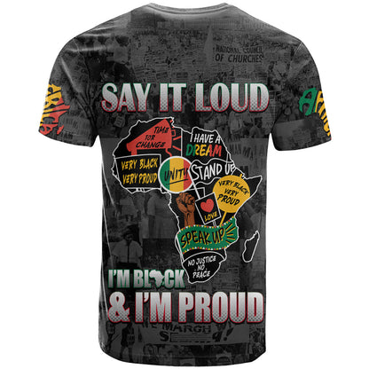 Personalized I'm Black and I'm Proud African T-Shirt Graphic Tee