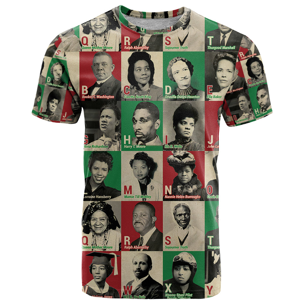 A To Z Of Black Heroes T-Shirt Civil Rights Leaders Graphic Tee