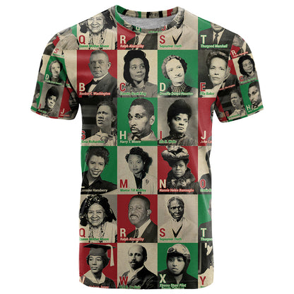 A To Z Of Black Heroes T-Shirt Civil Rights Leaders Graphic Tee