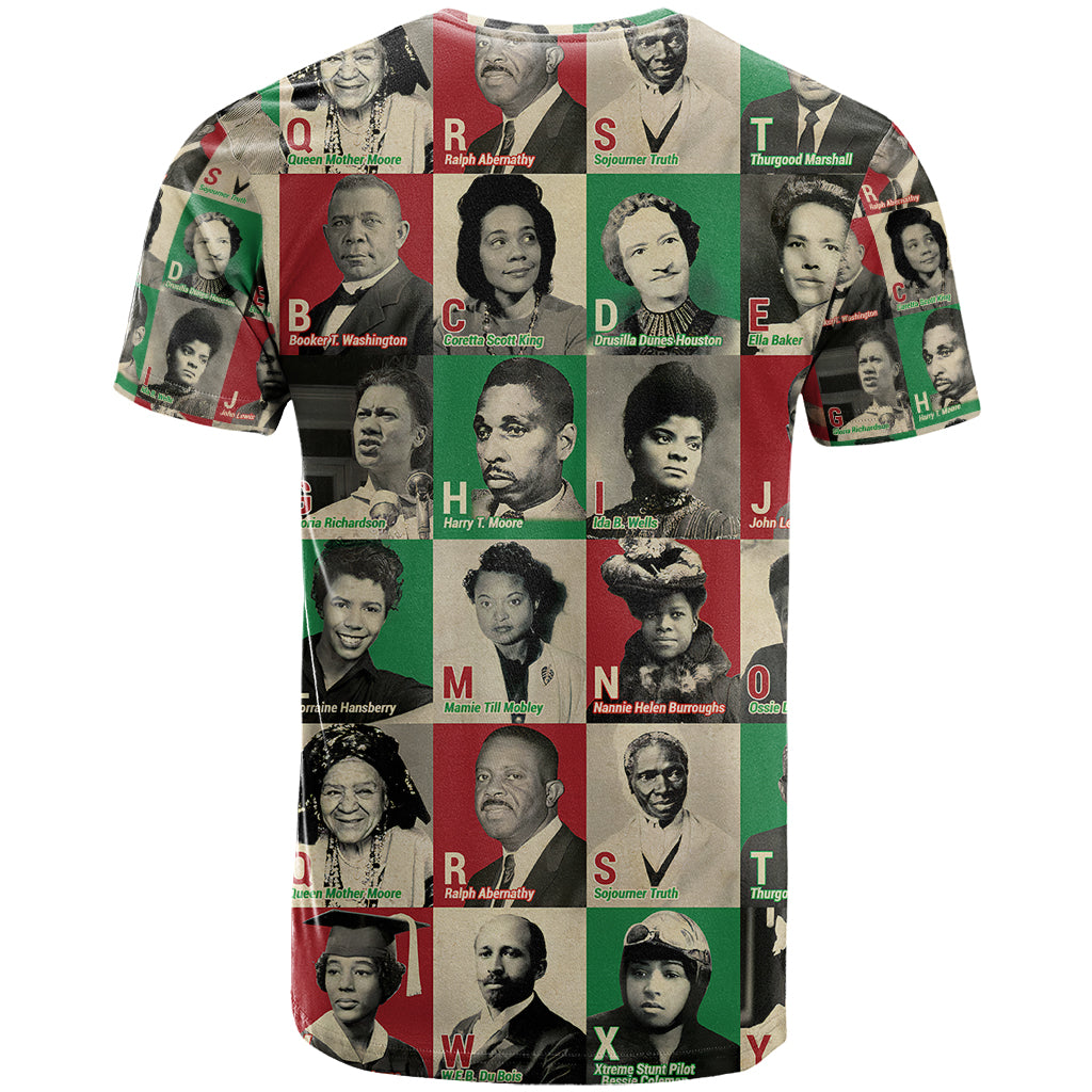 A To Z Of Black Heroes T-Shirt Civil Rights Leaders Graphic Tee
