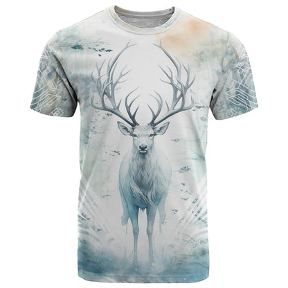 Thanks Deer For Life T-Shirt White Deer Watercolor Painting Graphic Tee