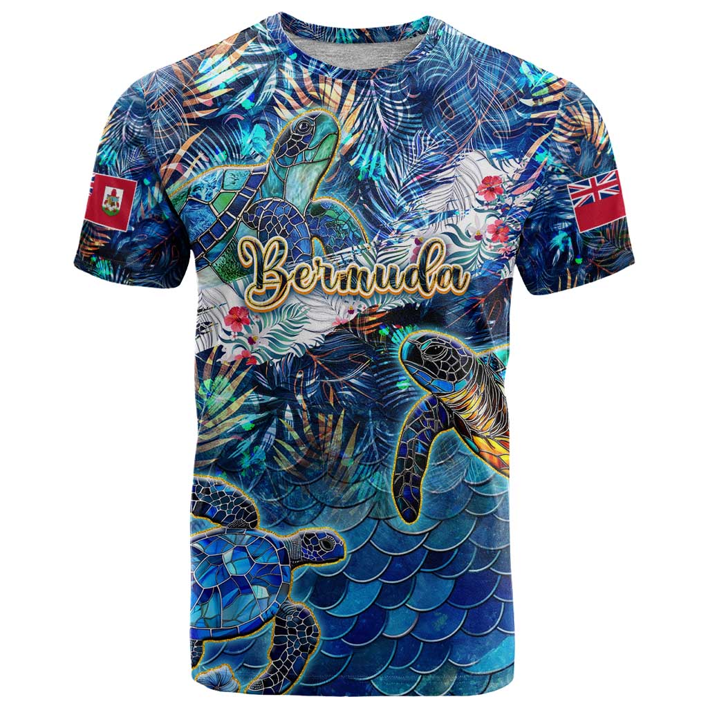 Bermuda T-Shirt Sea Turtle Tropical Pattern Graphic Tee