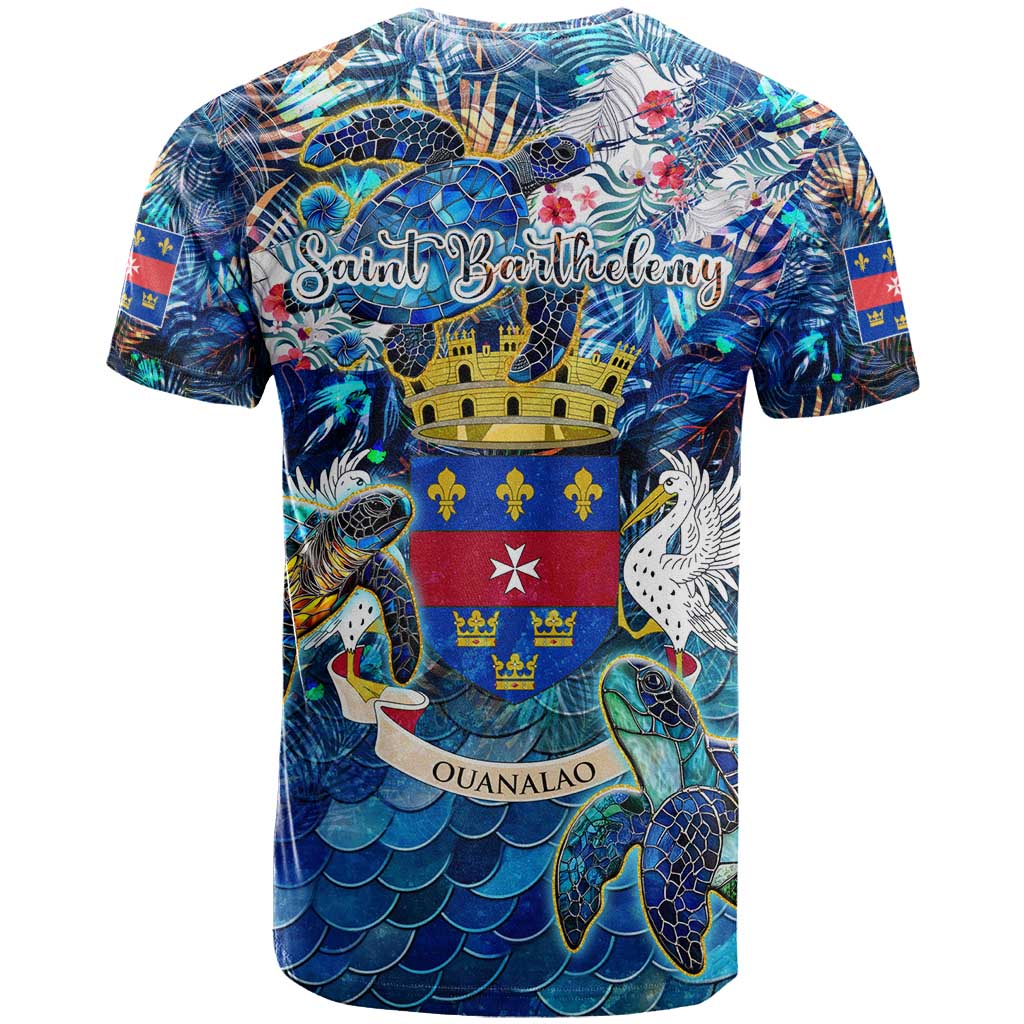 Saint Barthelemy T-Shirt Sea Turtle Tropical Pattern Graphic Tee