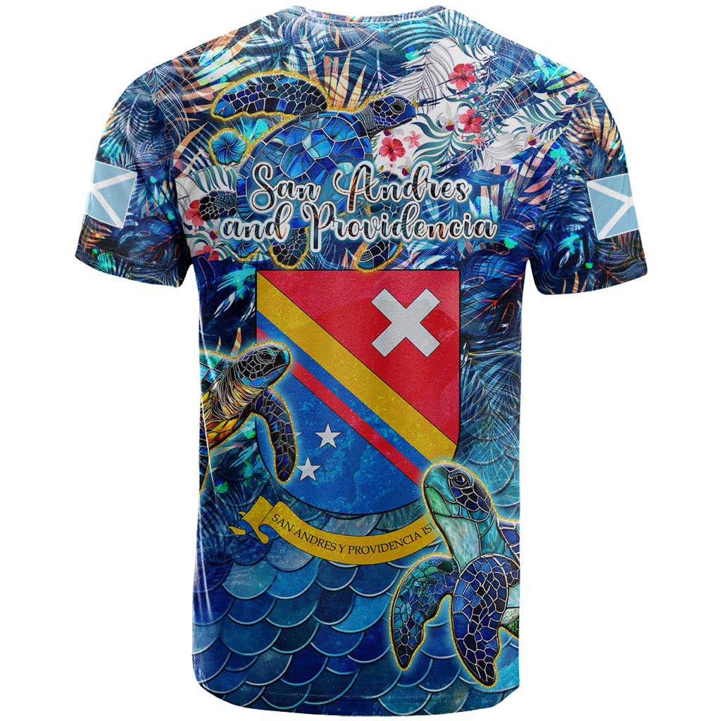 San Andres and Providencia T-Shirt Sea Turtle Tropical Pattern Graphic Tee