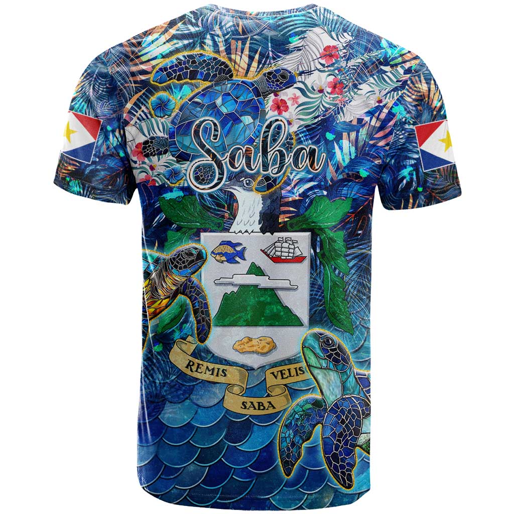 Saba T-Shirt Sea Turtle Tropical Pattern Graphic Tee