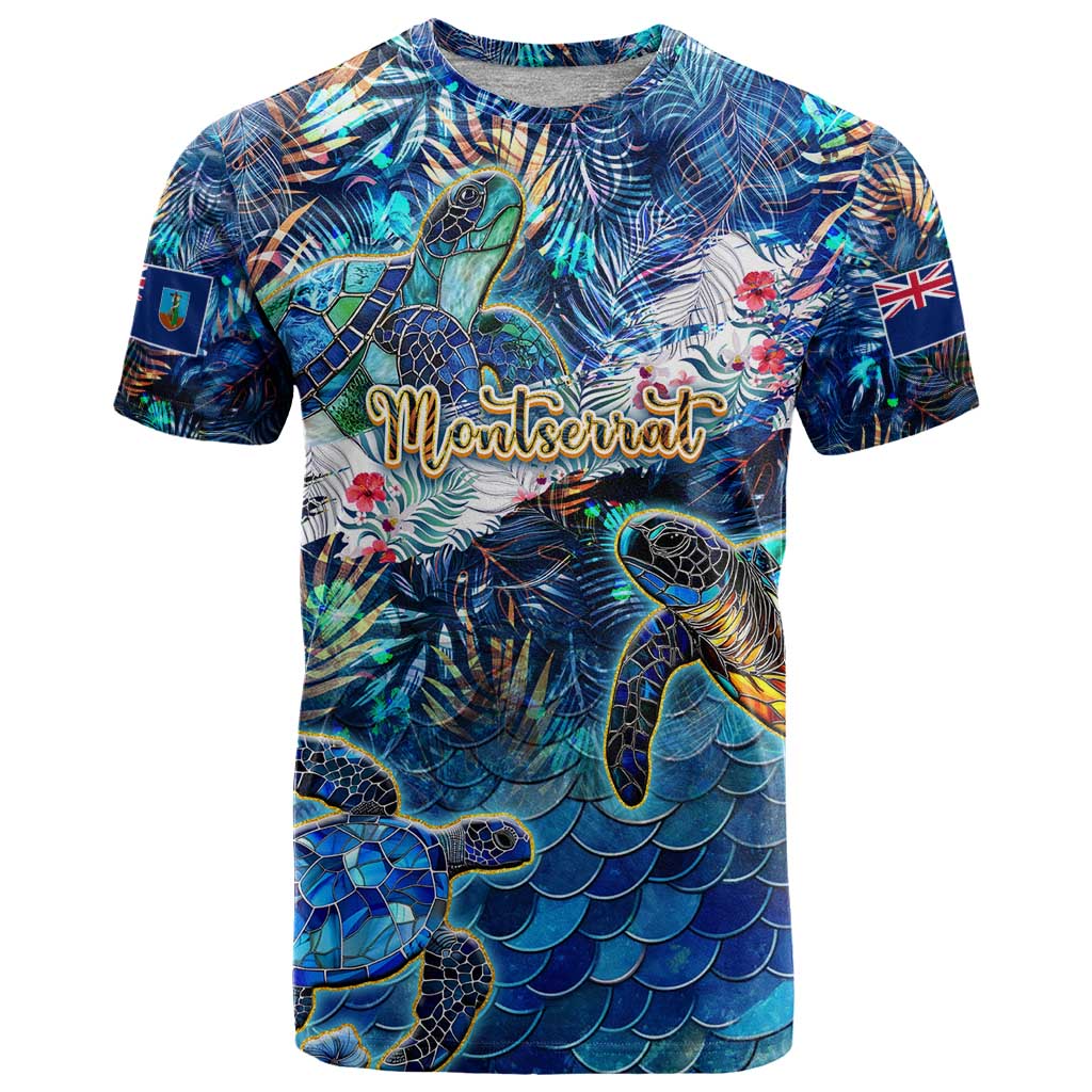 Montserrat T-Shirt Sea Turtle Tropical Pattern Graphic Tee