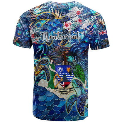 Montserrat T-Shirt Sea Turtle Tropical Pattern Graphic Tee