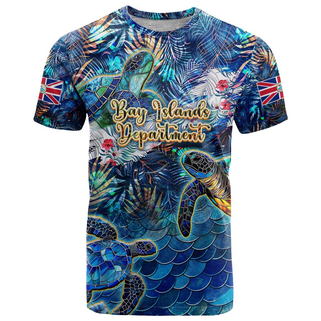Bay Islands Department T-Shirt Sea Turtle Tropical Pattern Graphic Tee