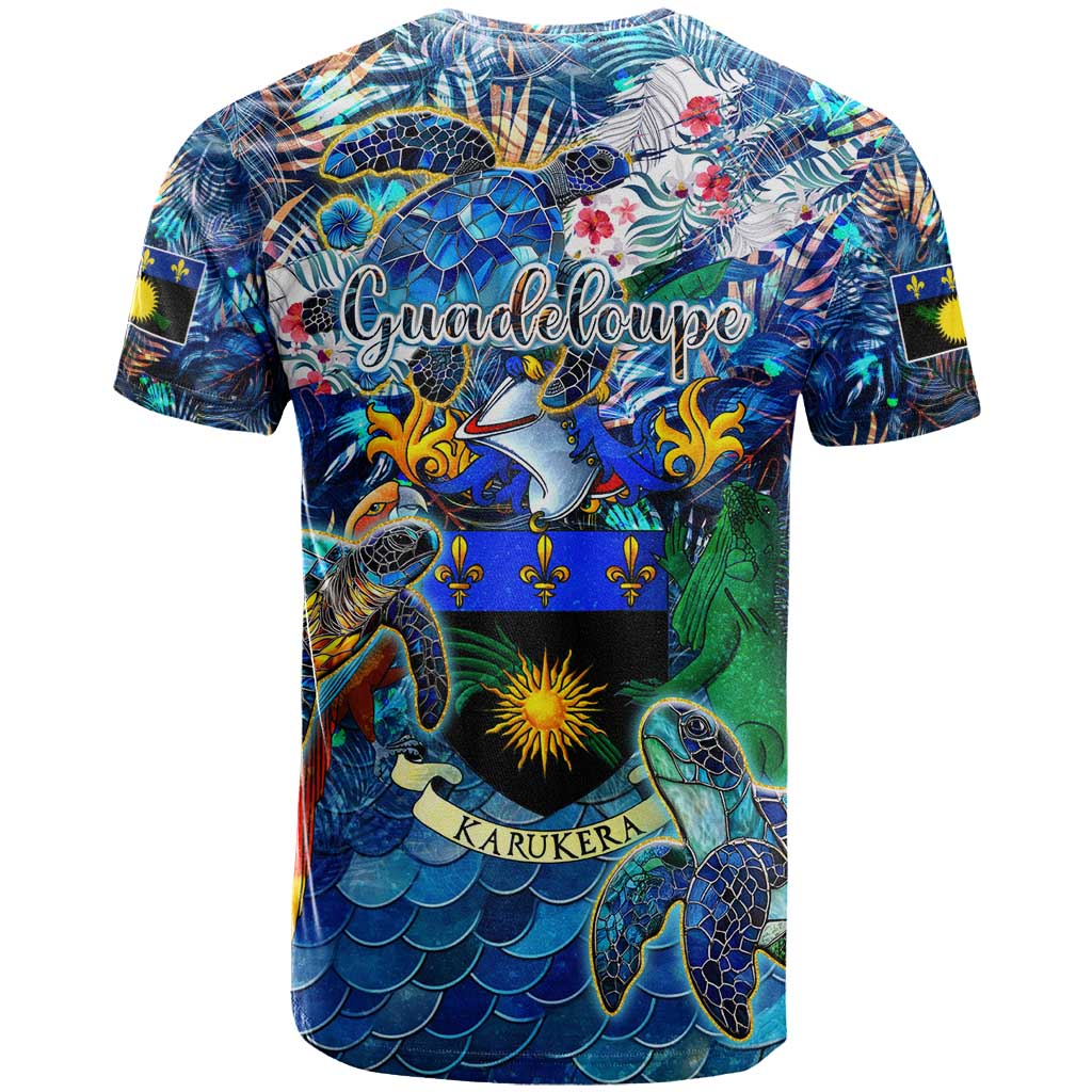 Guadeloupe T-Shirt Sea Turtle Tropical Pattern Graphic Tee