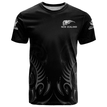 New Zealand T-Shirt Rugby Champions Black Graphic Tee